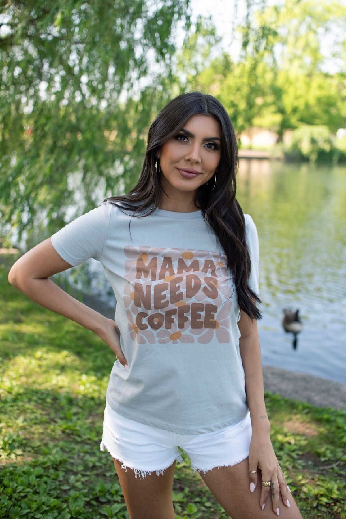 Grey Mama Needs Coffee Graphic Tee | Magnolia Boutique