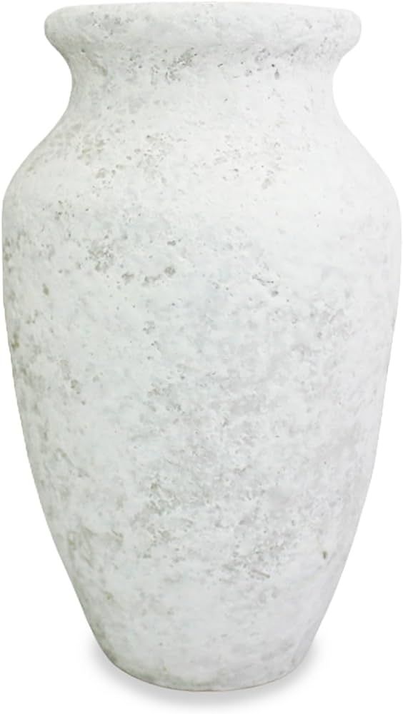 roro Rustic White Textured Ceramic Vase, 7-Inch Handcrafted Elegant Home Decor Piece, Artisanal F... | Amazon (US)