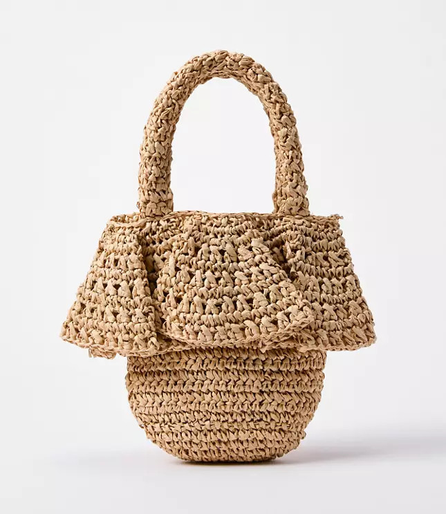 Ruffle Raffia Bag | LOFT