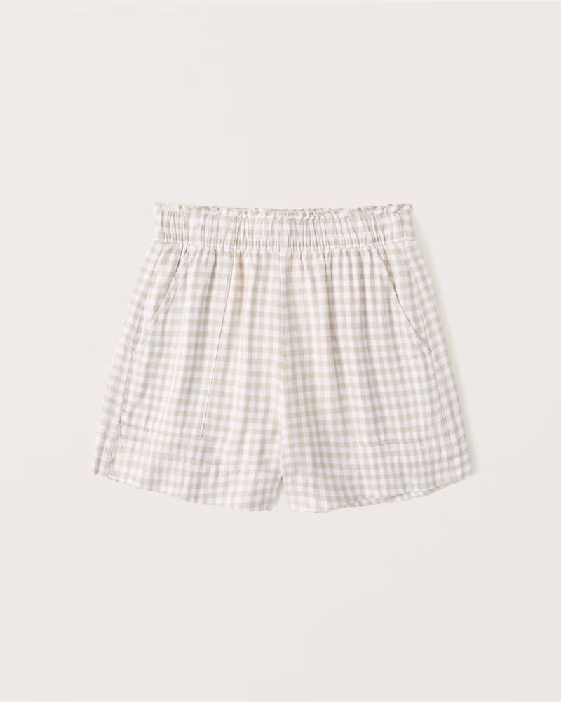 Women's Linen-Blend Pull-On Shorts | Women's Bottoms | Abercrombie.com | Abercrombie & Fitch (US)