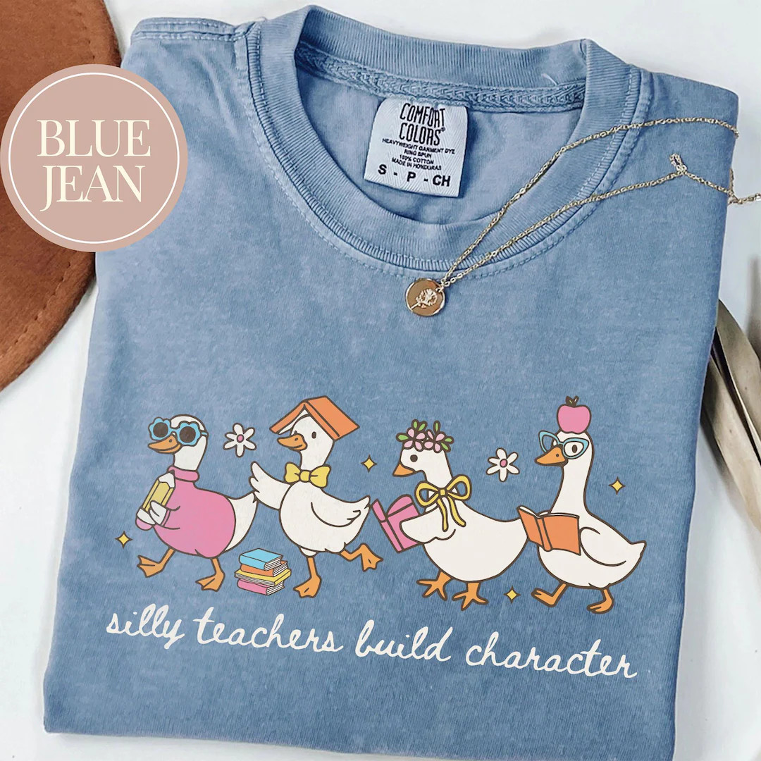 Comfort Colors Silly Teacher Goose Shirt, Silly Goose Teacher Tshirt, Back to School Tee, Teacher... | Etsy (US)