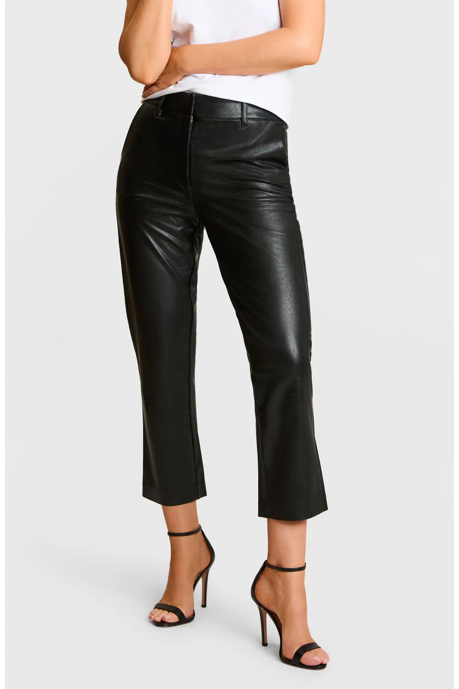 Tapered Faux Leather Crop Pants (Women) | Nordstrom | Nordstrom