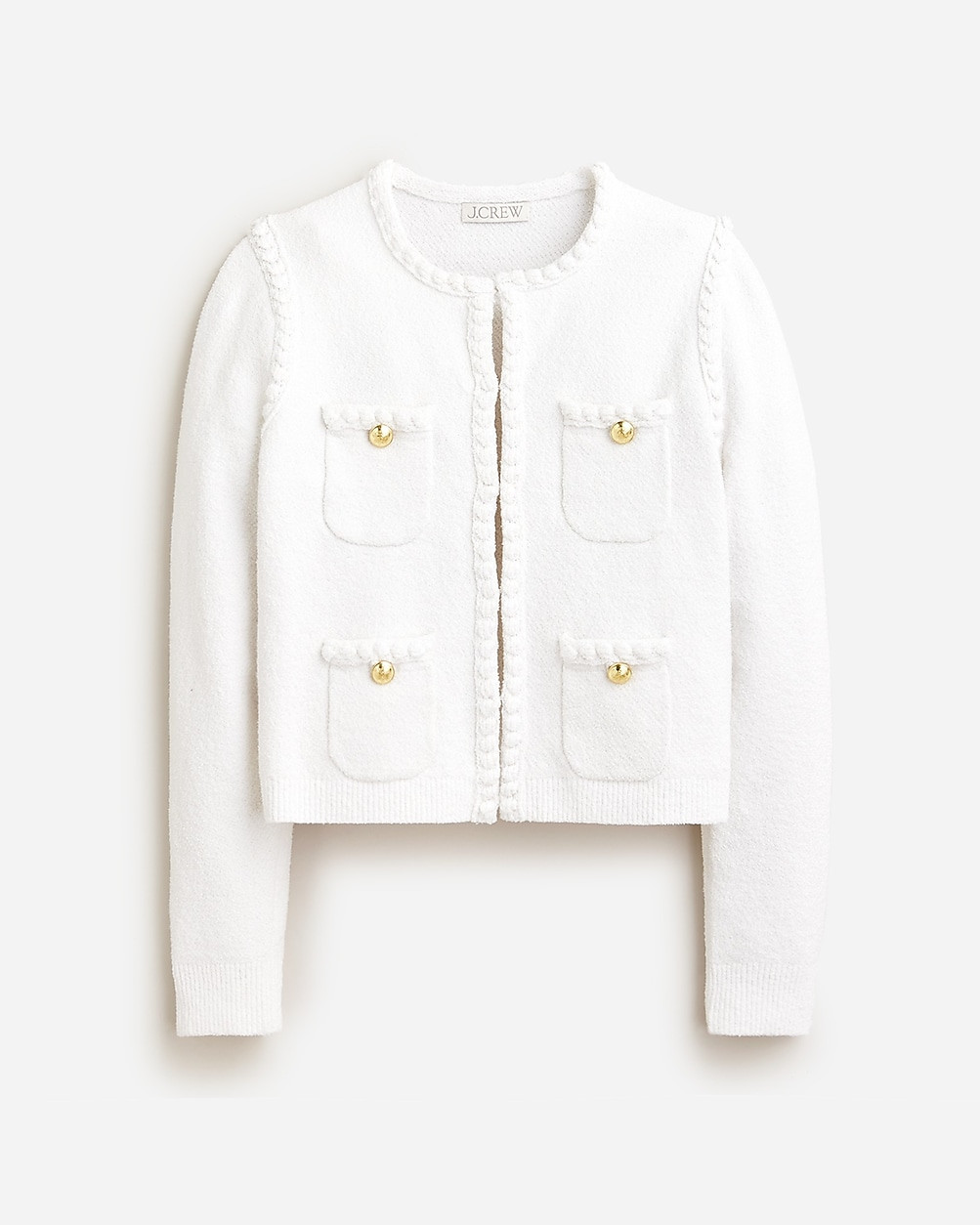 Odette sweater lady jacket in cotton-blend bouclé | J. Crew US