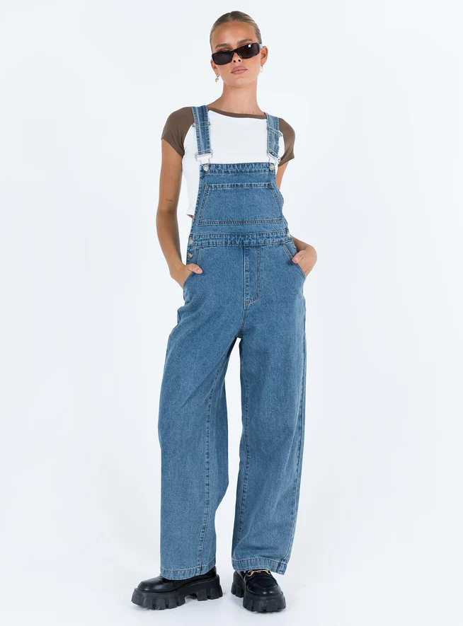 Kacey Long Overalls Denim | Princess Polly US
