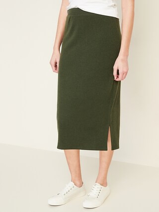 Rib-Knit Midi Skirt for Women | Old Navy (US)