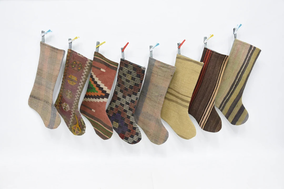 Kilim Stockings, Personalized Christmas Stocking, Custom Christmas Gift, Snowman Santa Stockings,... | Etsy (US)