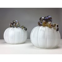 Handblown White Ghost Pumpkin | Etsy (US)