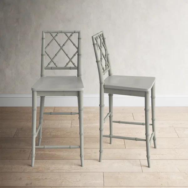 Teague Solid Wood Bar Stool (Set of 2) | Wayfair North America