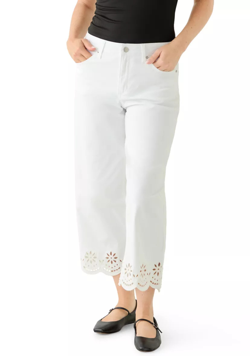Petite Scallop Hem Cropped Pants | Belk