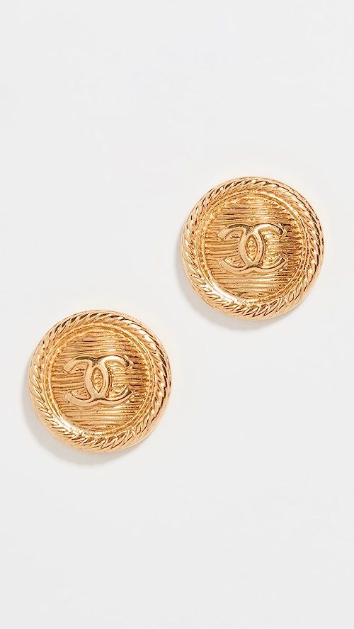 Shopbop Archive Chanel Vintage Round Rope Border Button Earrings | SHOPBOP | Shopbop