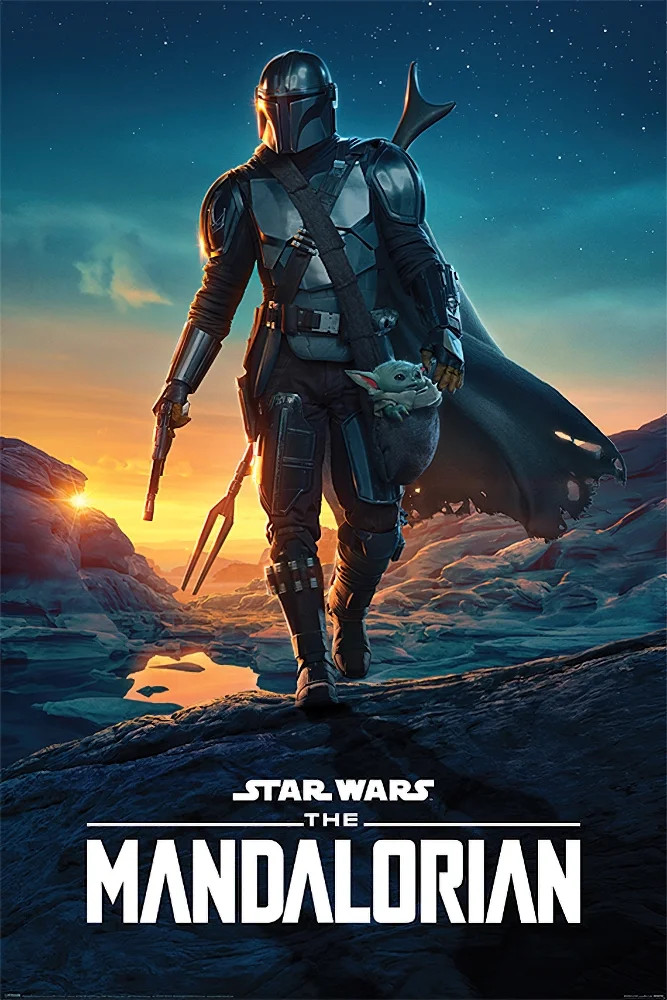 Star Wars: The Mandalorian - TV Poster (Mando At Dusk / Nightfall) (24" X 36") | Walmart (US)