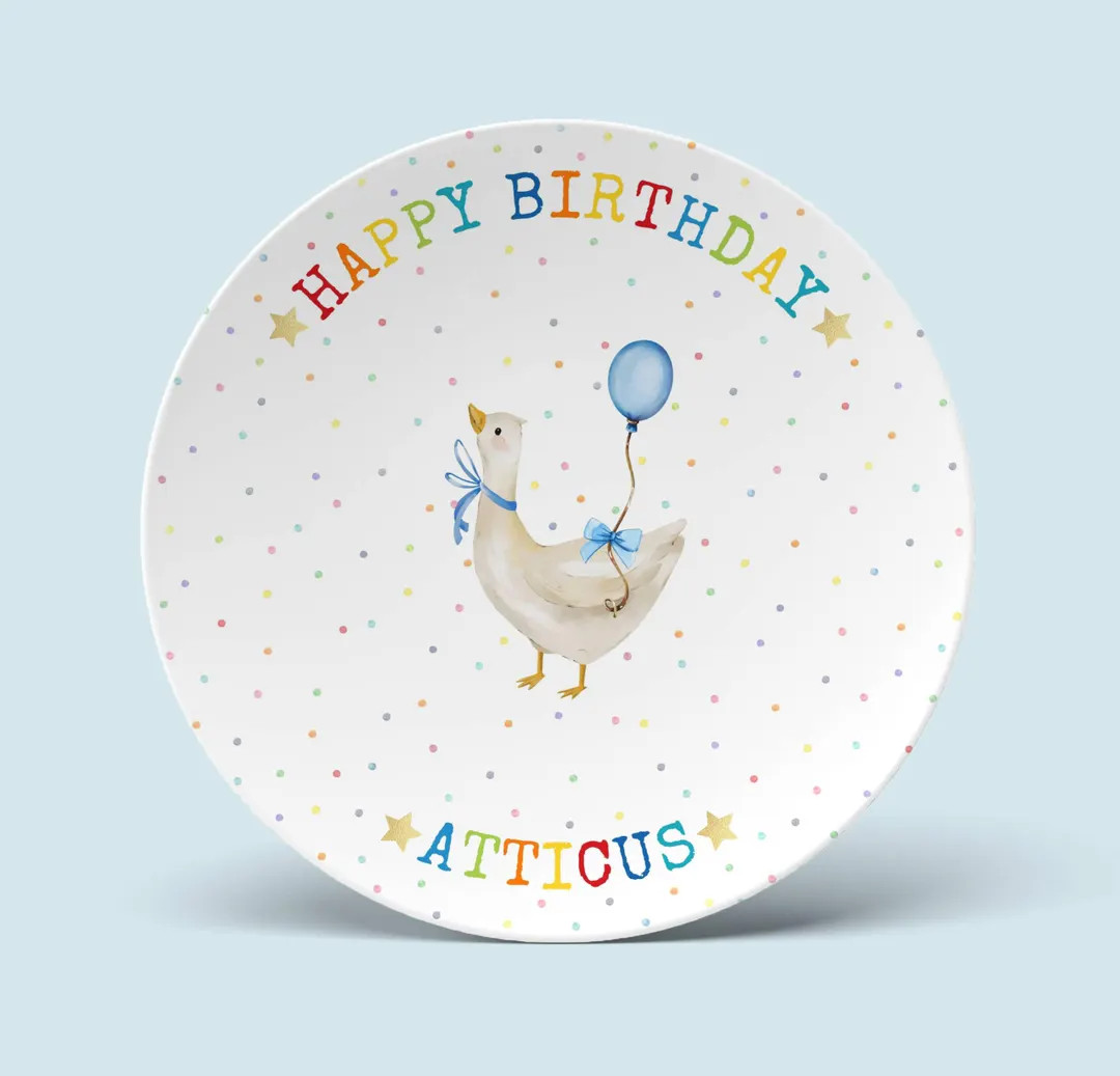 One SILLY GOOSE 1st Birthday. Goose on the Loose! Boy First Birthday Keepsake Plate. Baby Shower,... | Etsy (US)