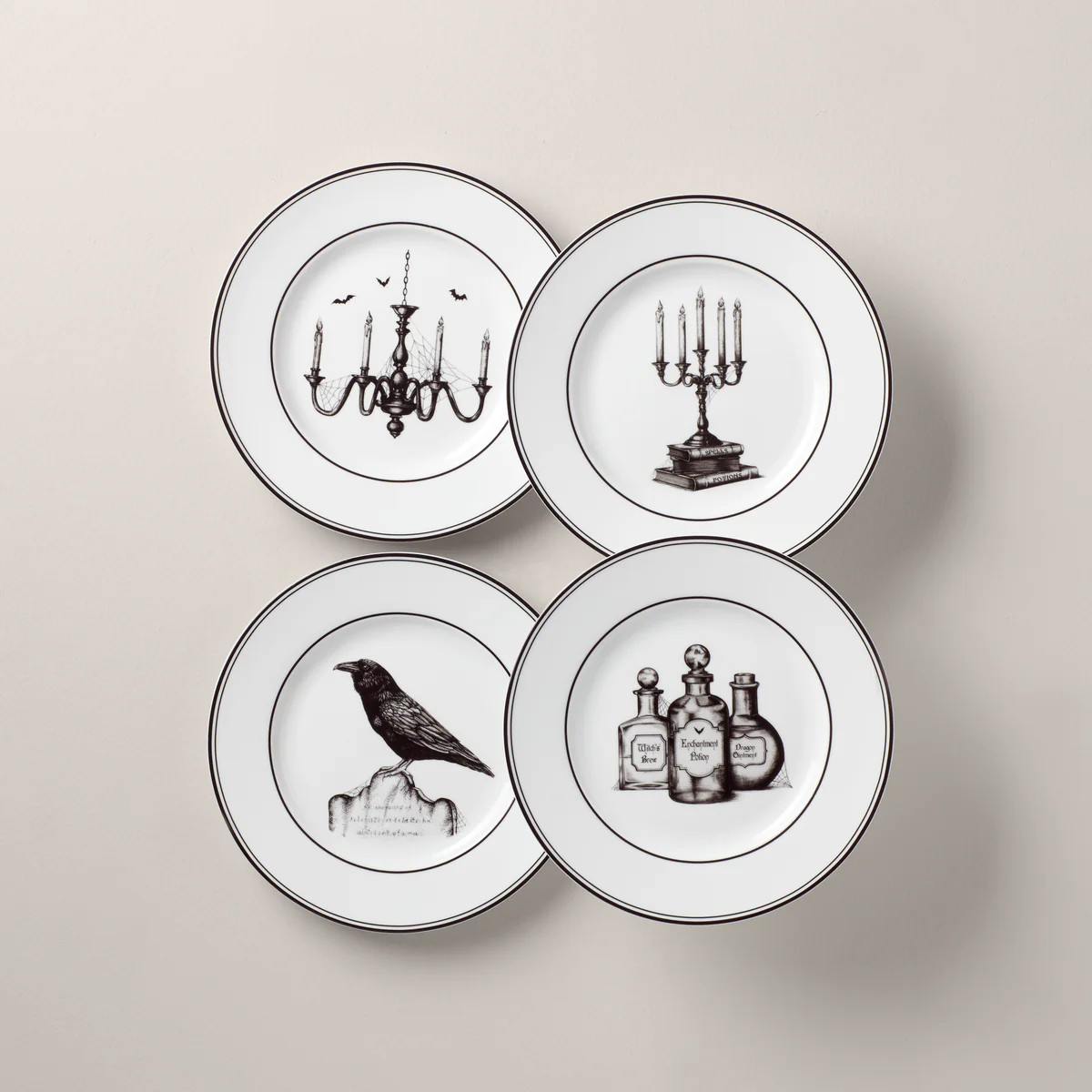 Vintage Halloween 4-Piece Dessert Plate Set | Lenox