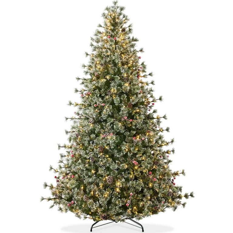 Best Choice Products 6ft Pre-Lit Cashmere Christmas Tree, Premium Semi-Flocked Pre-Decorated Arti... | Walmart (US)