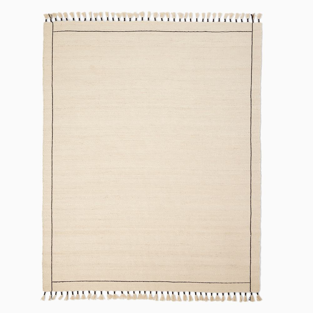 Tassel Trim Jute Rug, 8x10, Alabaster | West Elm (US)