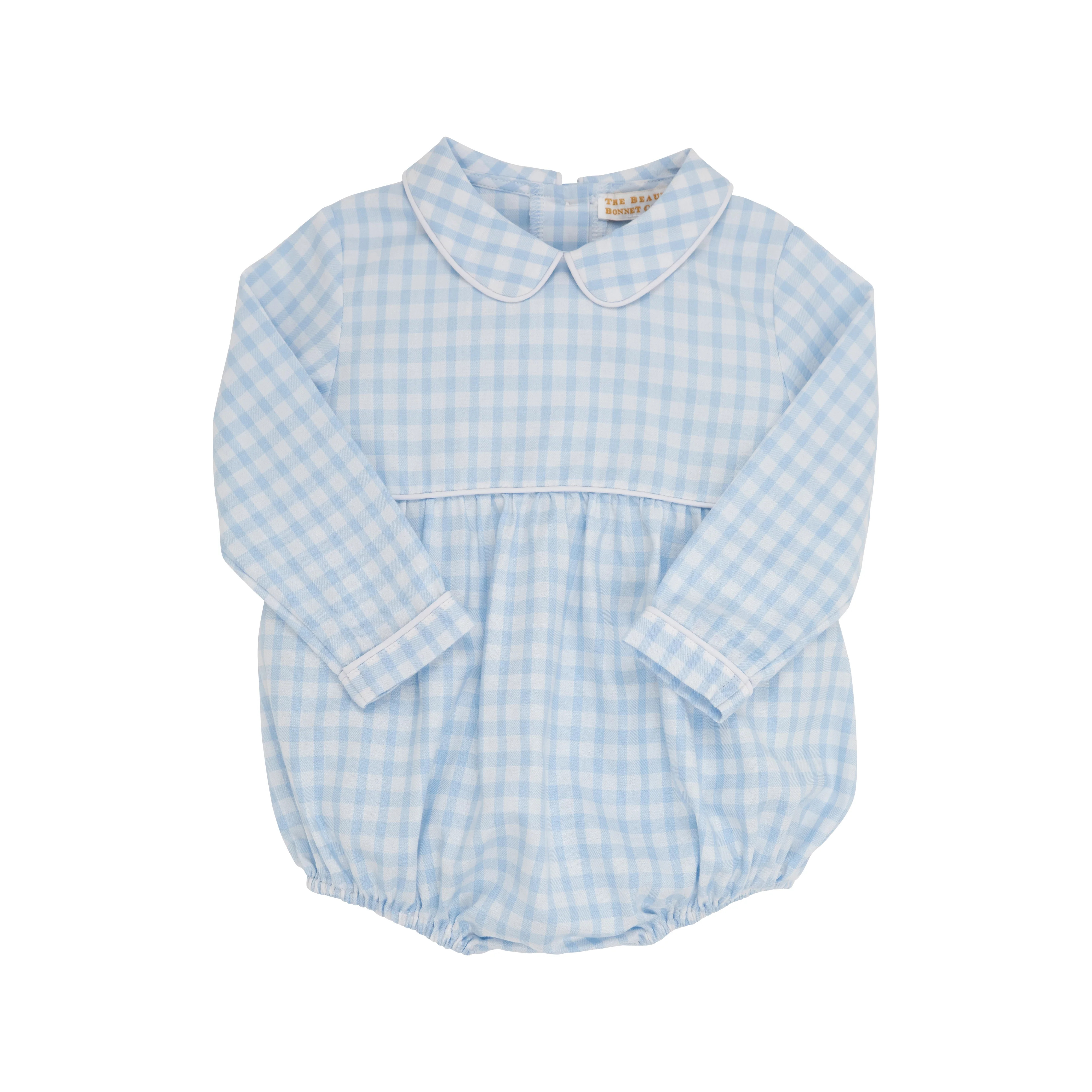 Long Sleeve Bradford Bubble (Flannel) - Beale Street Blue Gingham | The Beaufort Bonnet Company