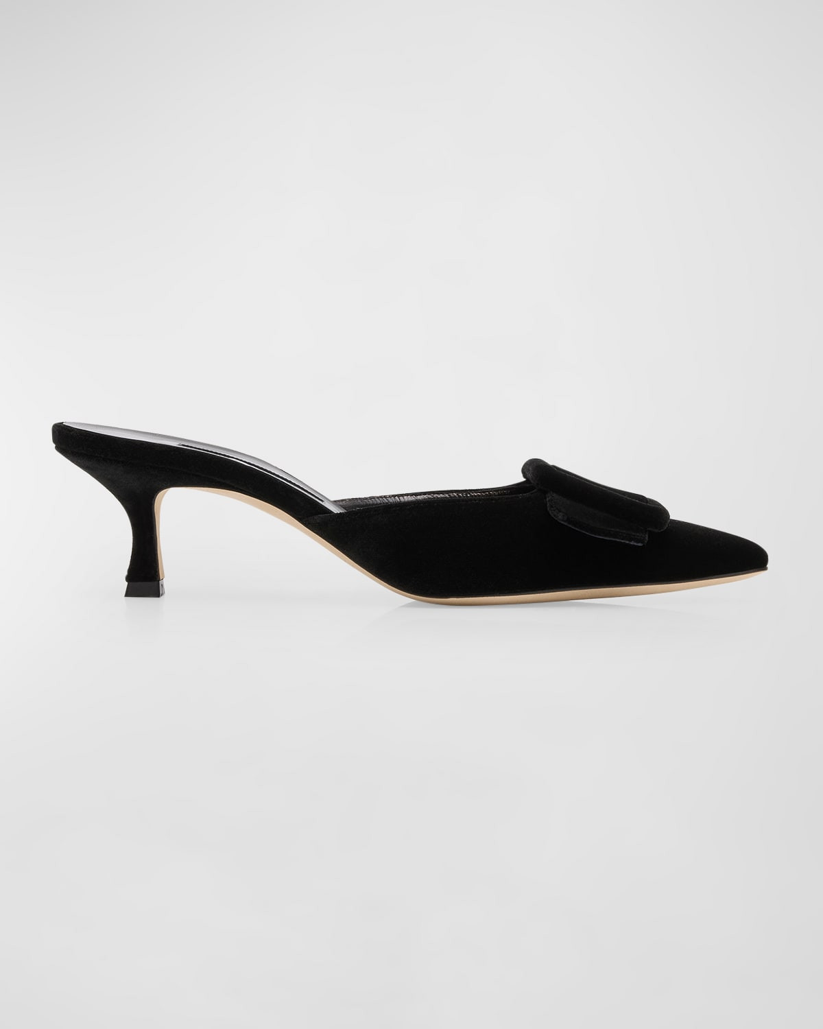 Maysale Velvet Buckle Mule Pumps | Neiman Marcus