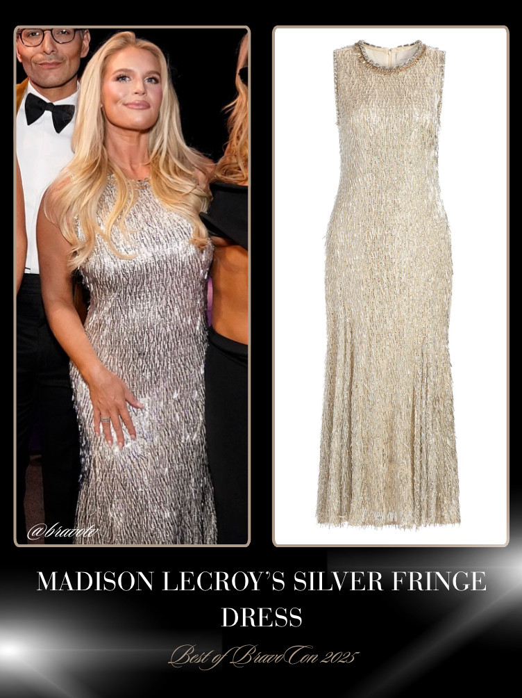 Madison LeCroy's Silver Sequin Fringe Dress at BravoCon 2025 📸= @bravotv Styling= @modestoo 

 
