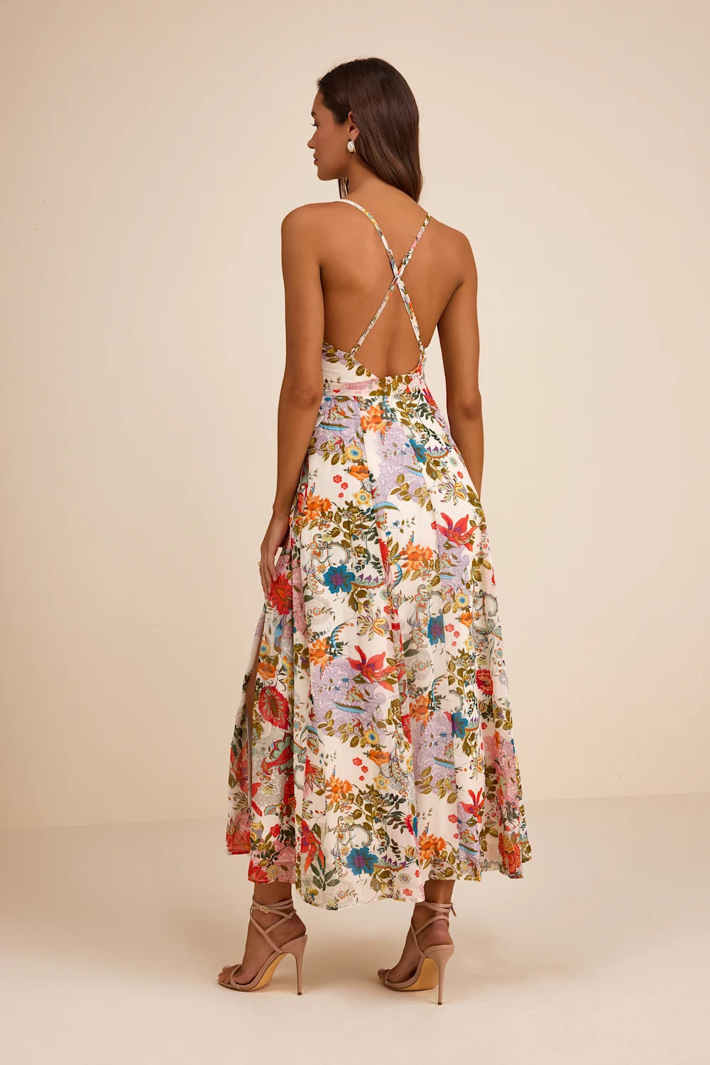 Amara White Multi Paisley Print Wrap Midi Dress | Lulus