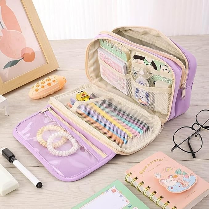 Big Capacity Canvas Pencil Case,Large Capacity Pencil Pouch-Practical and fashionable crafts | Amazon (US)