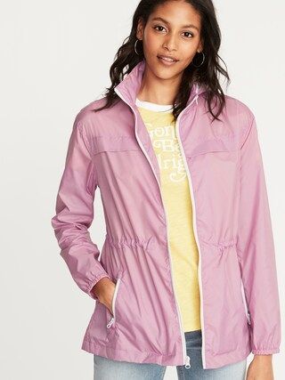 Water-Resistant Hooded Windbreaker for Women | Old Navy US