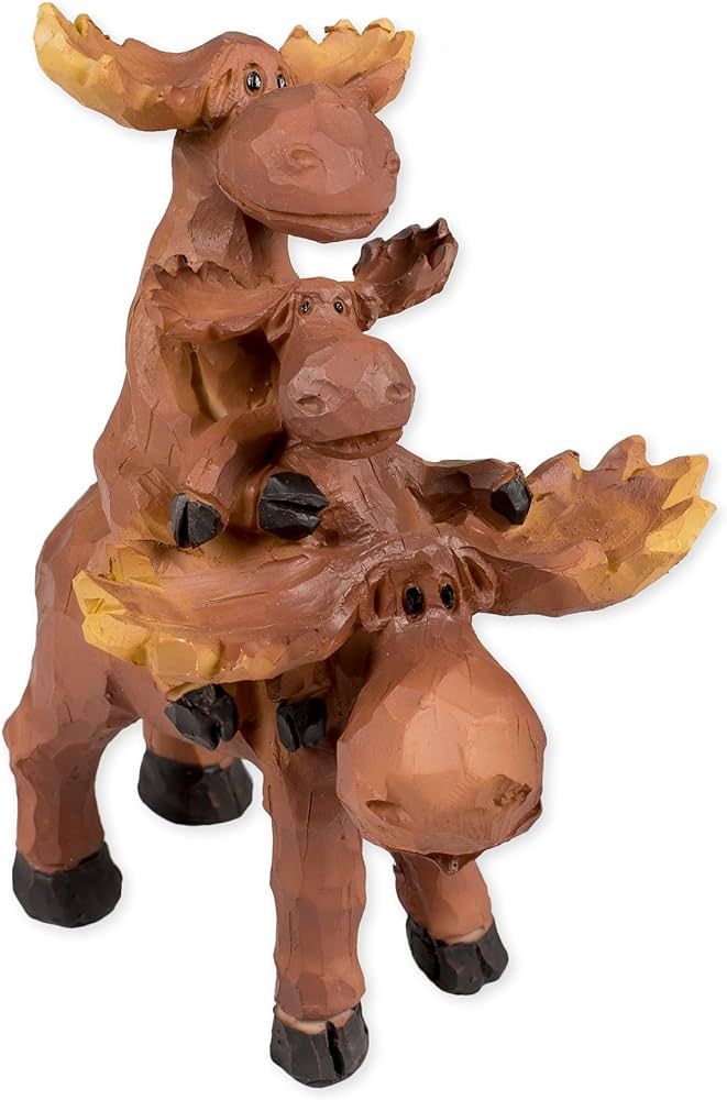 Slifka Sales Co. Stacked Moose Family 4.5 x 4.5 x 6 Inch Resin Crafted Tabletop Figurine | Amazon (US)