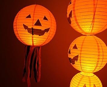 Charmed 10 inch Halloween Jack o Lantern Pumpkin Paper Lanterns Orange (10 Count) | Amazon (US)