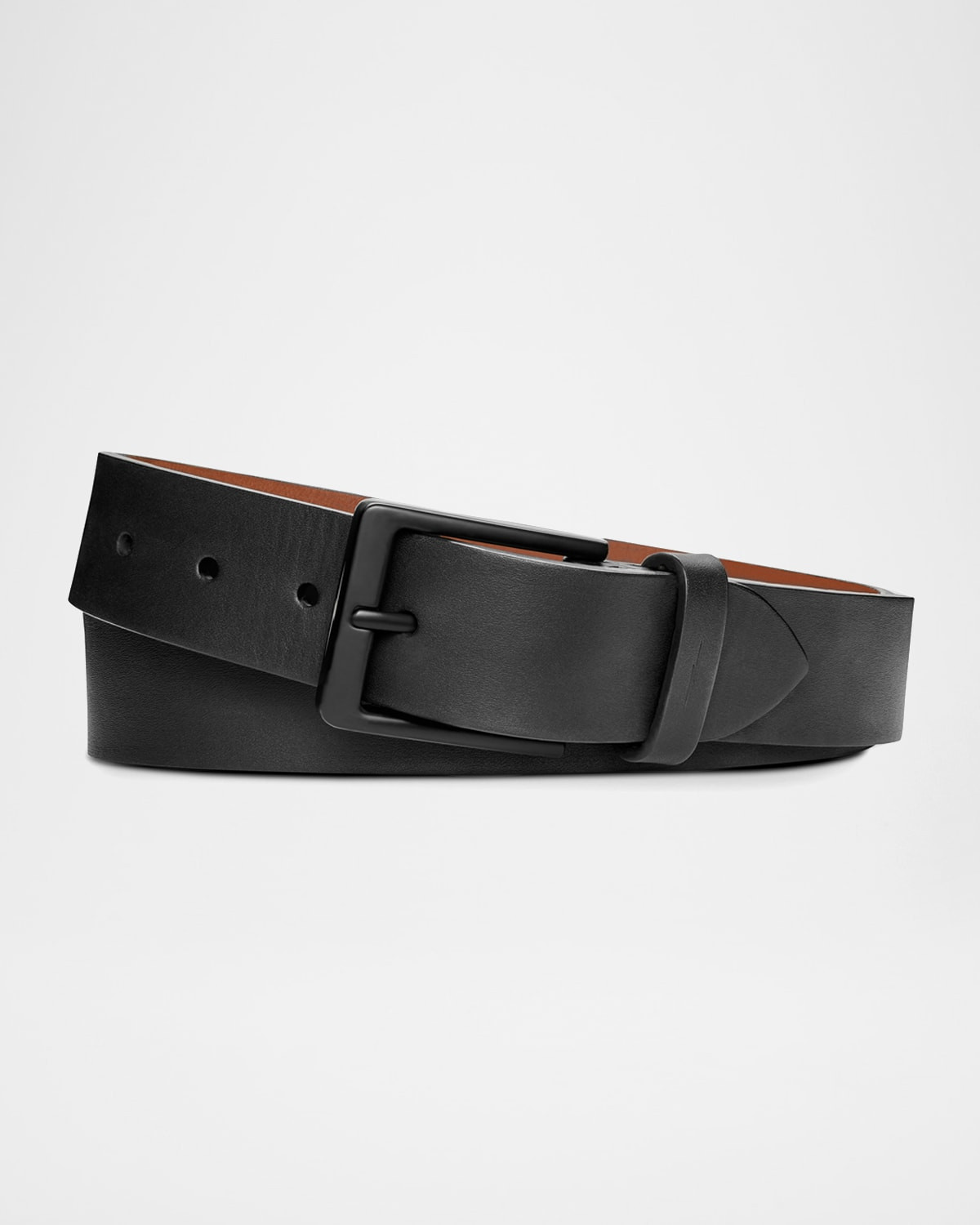 Men & apos;s Lightning Bolt Keeper Leather Belt, Black | Neiman Marcus