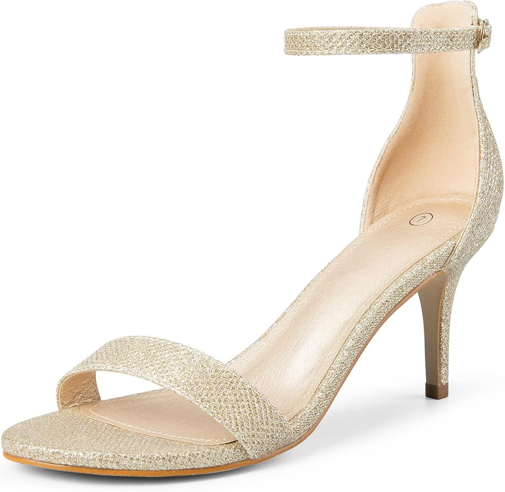 mysoft Women's Stilettos Classic Strappy Open Toe Pump Heel Sandals | Amazon (US)