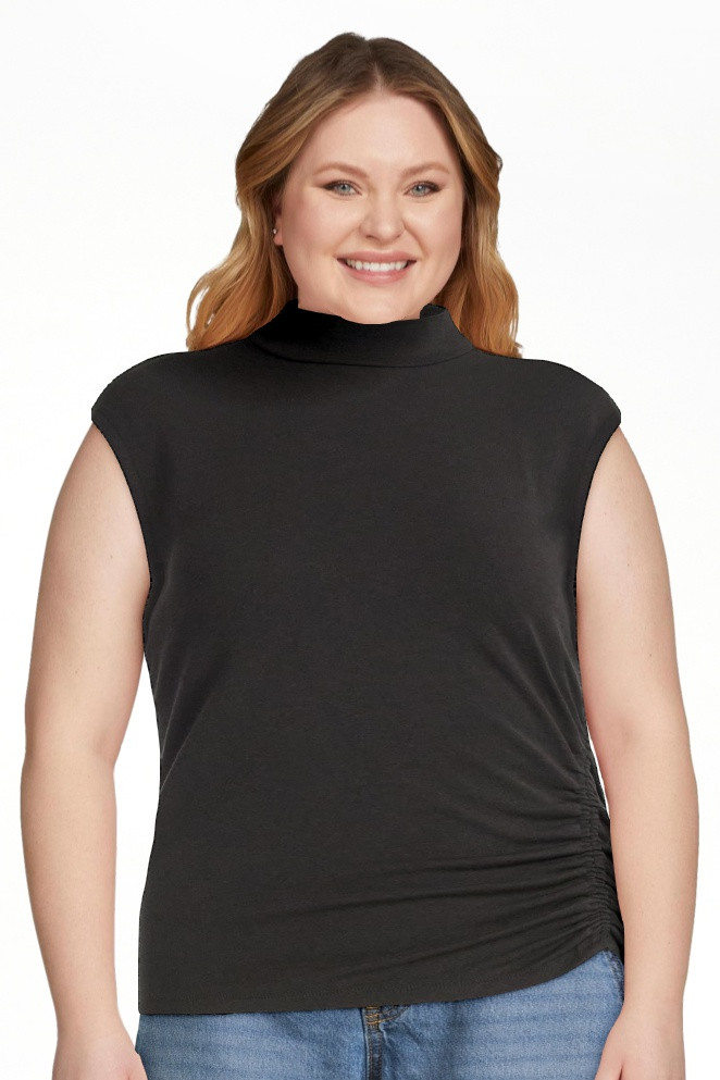 Scoop Women’s Ruched Mock Neck Top, Sizes XS-XXL | Walmart (US)