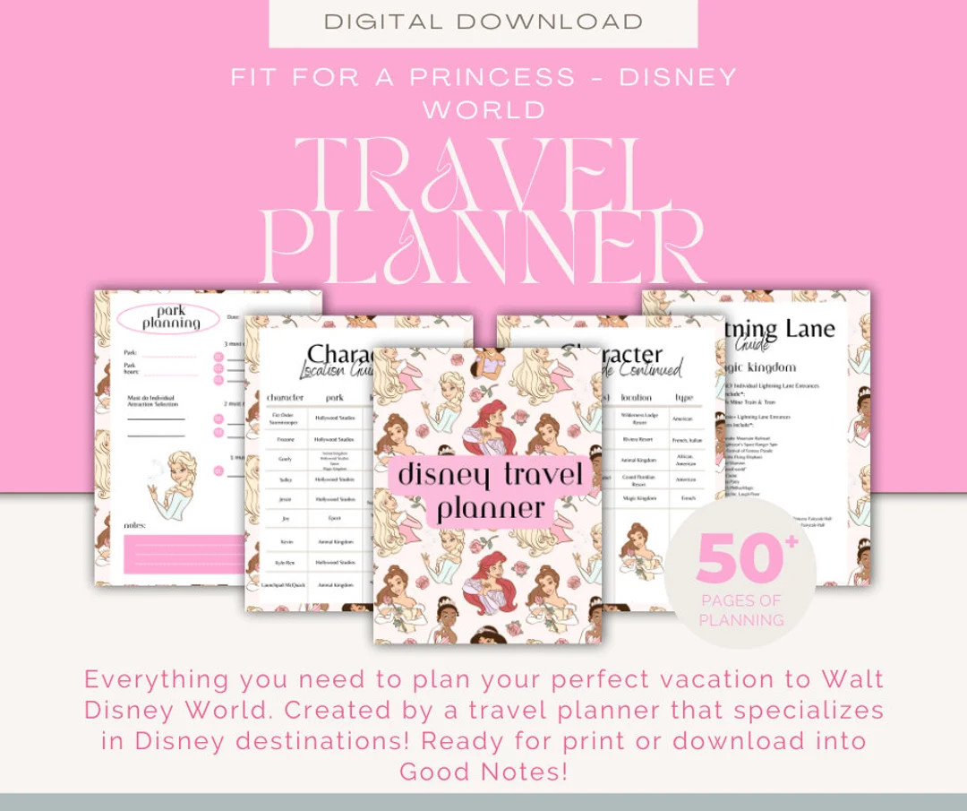 2026 Princess Themed WDW Digital/printable Travel Planner - Etsy | Etsy (US)