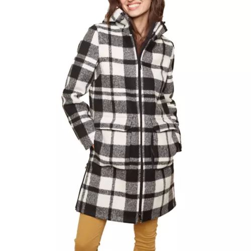Women's Charlie B Plaid Faux Wool Hooded Jacket | Scheels