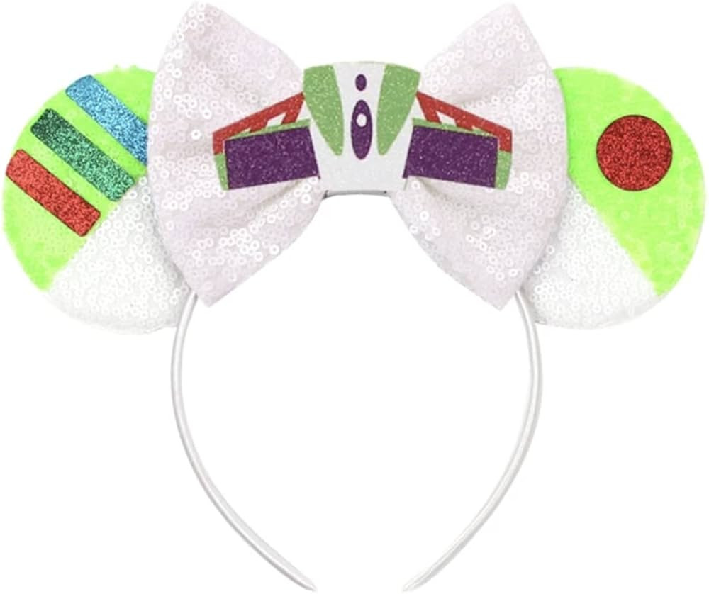 CLGIFT Toy Story Minnie Ears,Pick Buzz Light Year Minnie Ears, Silver gold blue minnie ears, Rain... | Amazon (US)