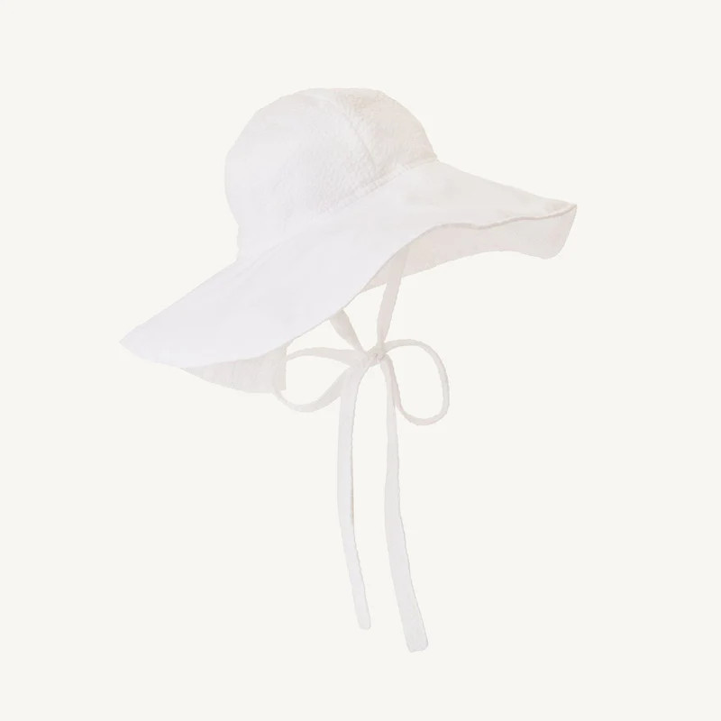 Cissy Sun Hat - Worth Avenue White Seersucker | The Beaufort Bonnet Company