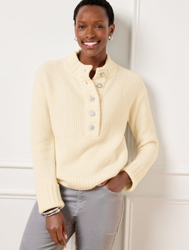 Jewel Button Henley Pullover | Talbots