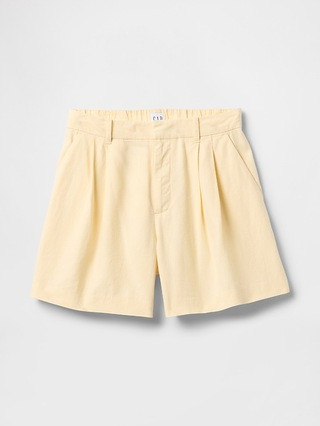365 High Rise Linen-Blend Shorts | Gap (US)