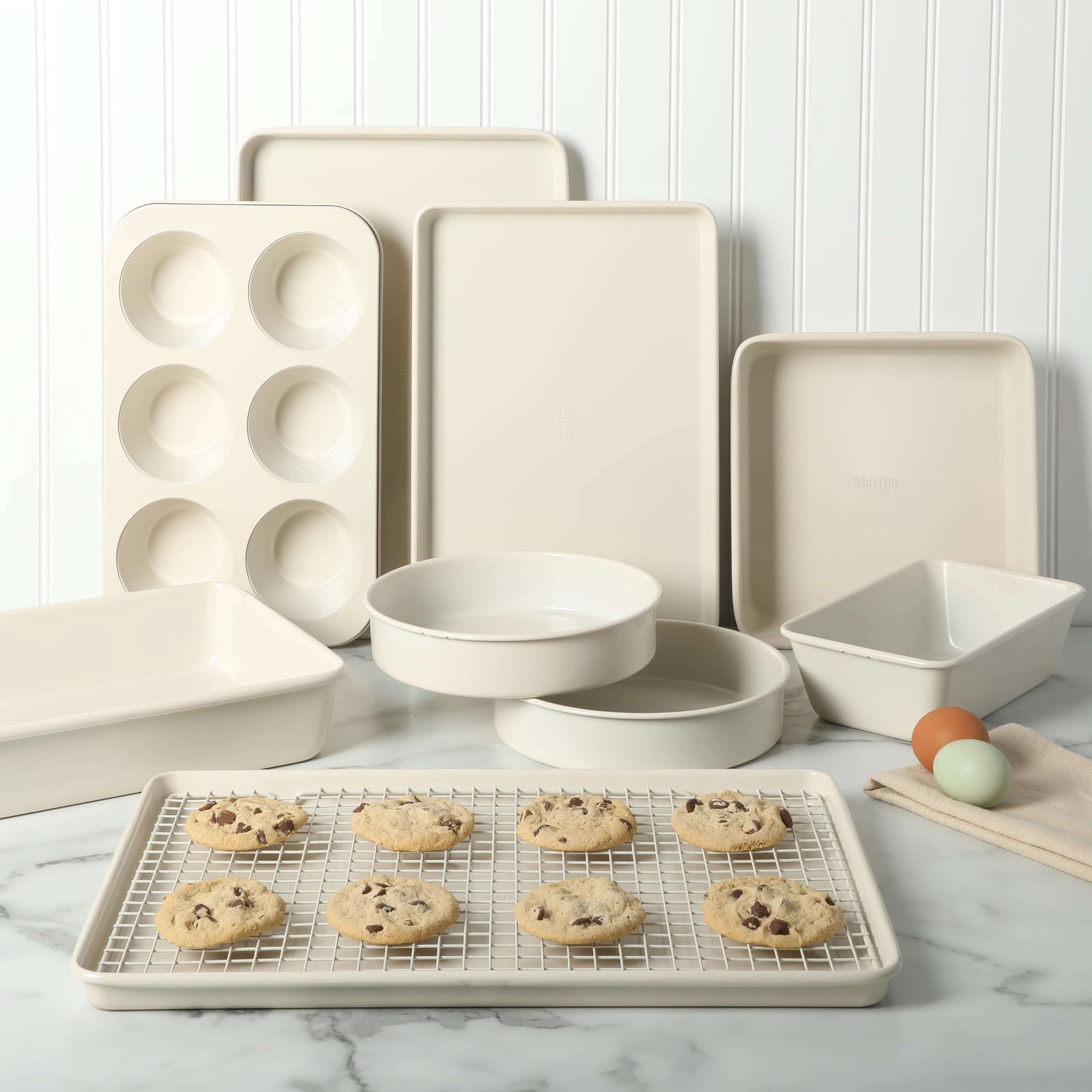 Martha Stewart Gallen 10 Piece Baking Pans Ceramic PFA Free Non-Toxic Non-Stick Bakeware Set | Wayfair North America