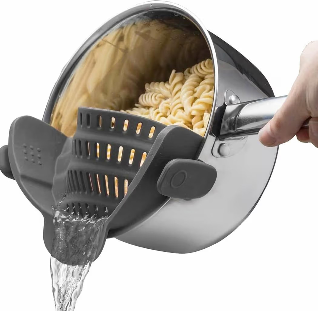 Kitchen Gizmo Snap N' Strain - Silicone Pasta Strainer Clip-On for Pots and Pans - Heat Resistant... | Amazon (US)