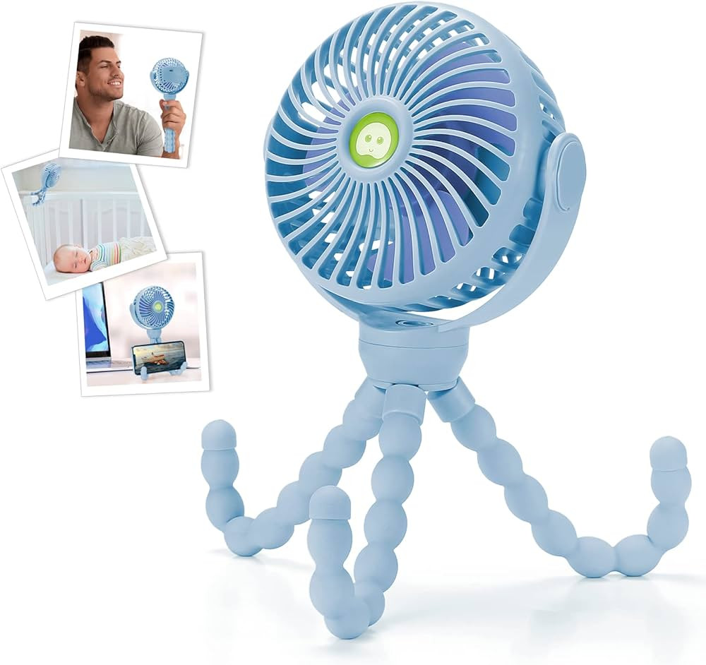 snawowo Upgraded Portable Baby Stroller Fan, 360°Rotate Rechargeable Mini Clip on Fan with Flexi... | Amazon (US)