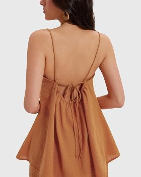 MOOSLOVER Women Linen Summer Two Piece Sets Backless Lounge Outfits Sets Travel Beach Vacation Cl... | Amazon (US)
