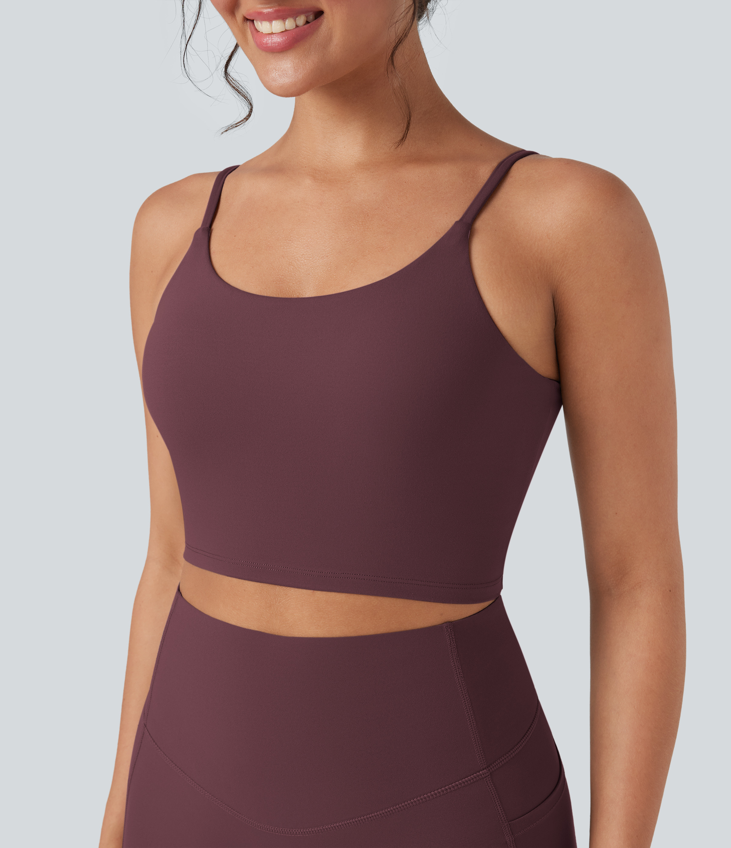 Halara Halara UltraSculpt™ Cropped Yoga Tank Top Tank Top - Evening Red - XL golf tops halter top tunic tops sleeveless tops backless top | HALARA