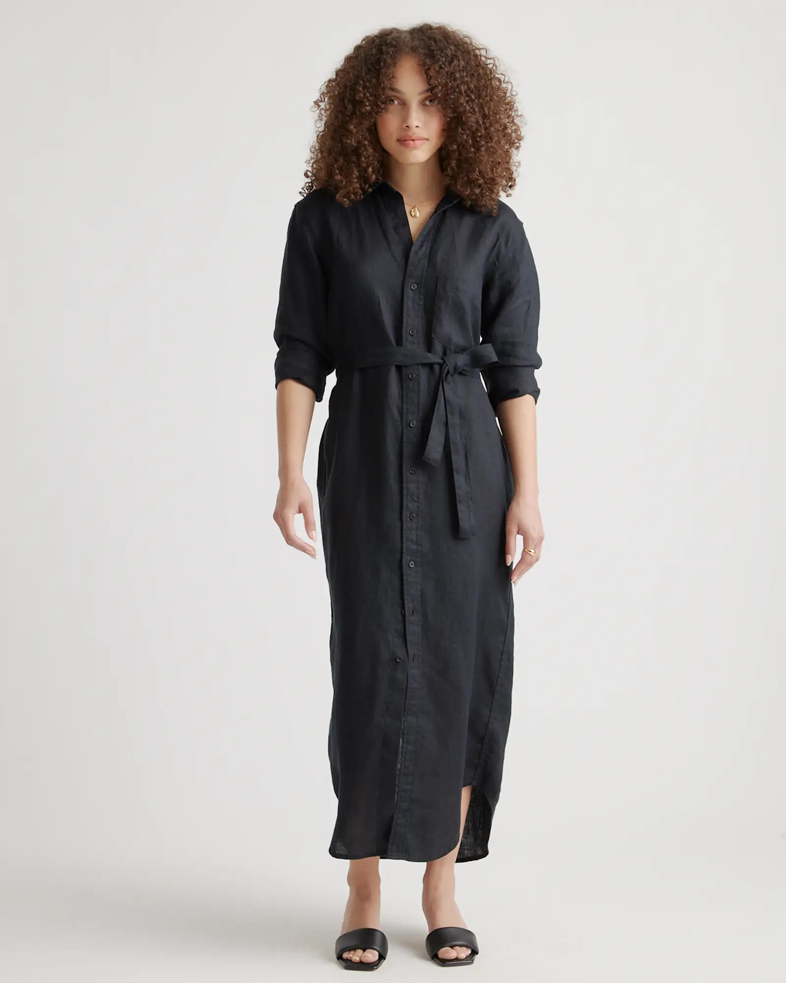 100% European Linen Maxi Shirt Dress | Quince
