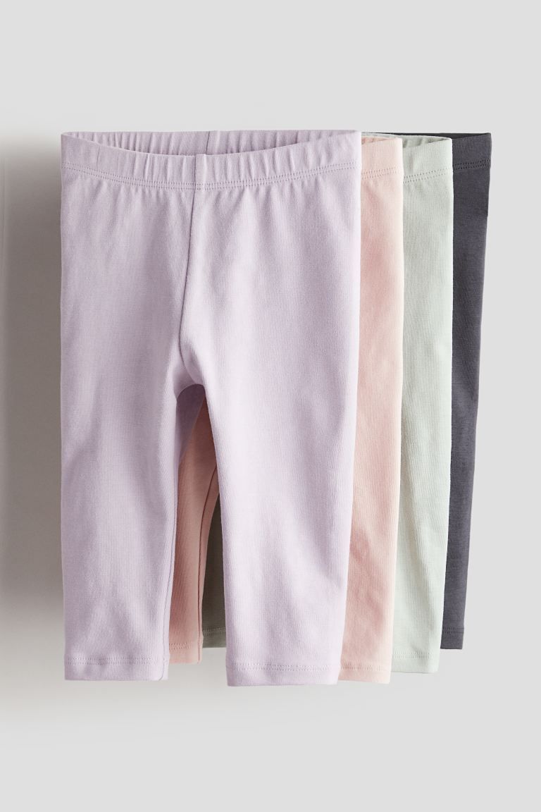 4-pack Cotton Jersey Leggings - Lilac/light pink - Kids | H&M US | H&M (US + CA)
