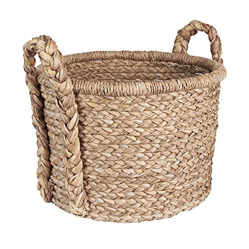 Household Essentials Large Wicker Floor Storage Basket with Braided Handle, Light Brown 19''x 25'' | Amazon (US)
