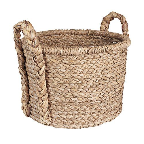 Household Essentials Large Wicker Floor Storage Basket with Braided Handle, Light Brown 19''x 25'... | Amazon (US)