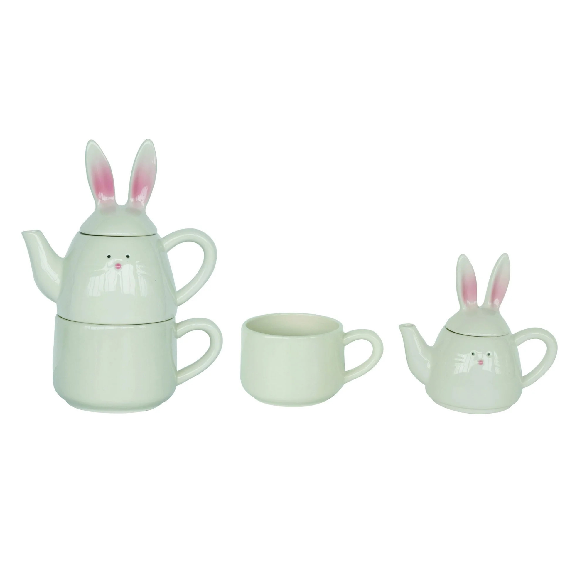 Transpac 9.25 Inch Stacked Bunny Teapot and Mug Set for Easter Ceramic Tea Pot Sets | Walmart (US)