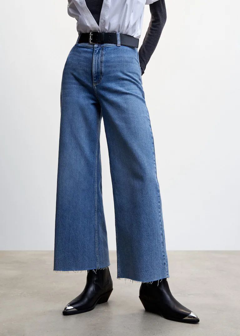 Jeans culotte high waist -  Women | Mango United Kingdom | MANGO (UK)