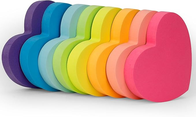 Heart Sticky Notes 800 Sheets 3x3 inch Self-Stick Note Pads for Notebook Office School Teacher Su... | Amazon (US)