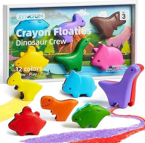 SYNCFUN 100% Pure Large Beeswax Crayons, Non Toxic Washable Bath Crayons for Kids, Easy to Hold &... | Amazon (US)