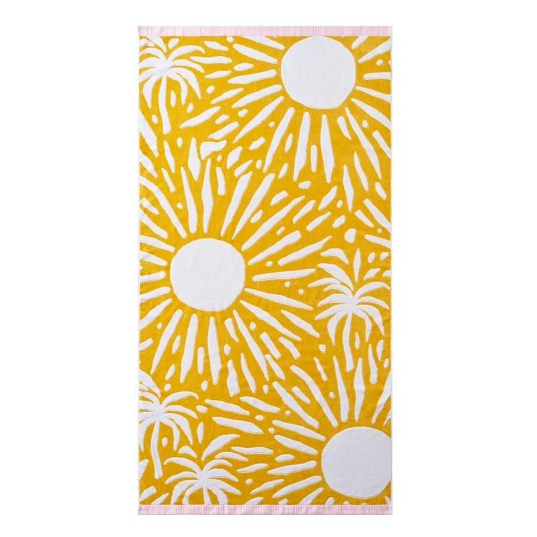 Better Homes & Gardens Cotton-Blend Beach Towel, 72 x 38 in, Sunburst | Walmart (US)